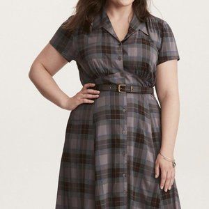 Torrid Outlander Collection Plaid Shirt Dress S 14-16